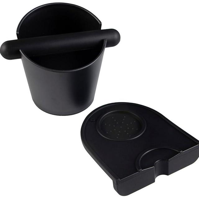 IAOSEN Upgraded 5 inch Knock Box Espresso Knock Box with Silicone coffee Tamper Mat Espresso Machine Accessories for Home Office Barista Tools for Bar Shop.(Set of 2)