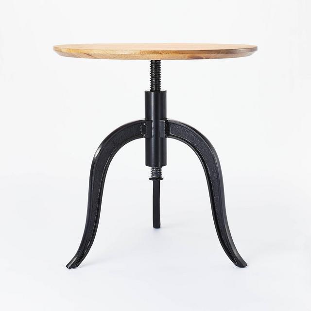 Round Wood End Table with Adjustable Height Brown - Threshold™ designed with Studio McGee