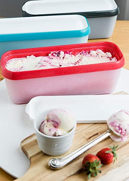 StarPack Long Scoop Ice Cream Freezer Storage Containers Set of 2 - for Home Made Ice Cream, Freezer Containers, Meal Prep, Soup and Food Storage