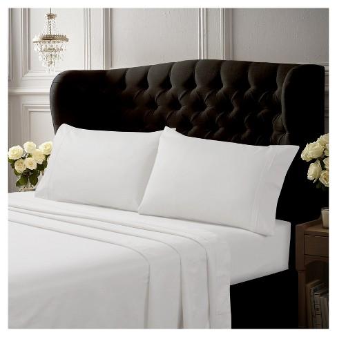 Egyptian Cotton Sateen Deep Pocket 4pc Solid Sheet Set 500 Thread Count - Tribeca Living®