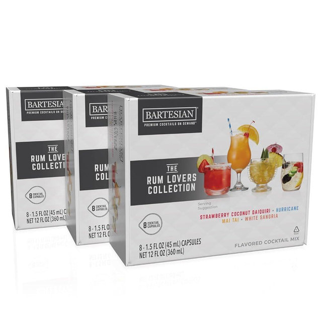 Bartesian 24-Pack Rum Lovers Favorites Collection for Cocktail Machine – Home Bar Mixology Cocktails Mix Pod Capsule Set To Use With the Bartesian Cocktail Drink Maker Machine