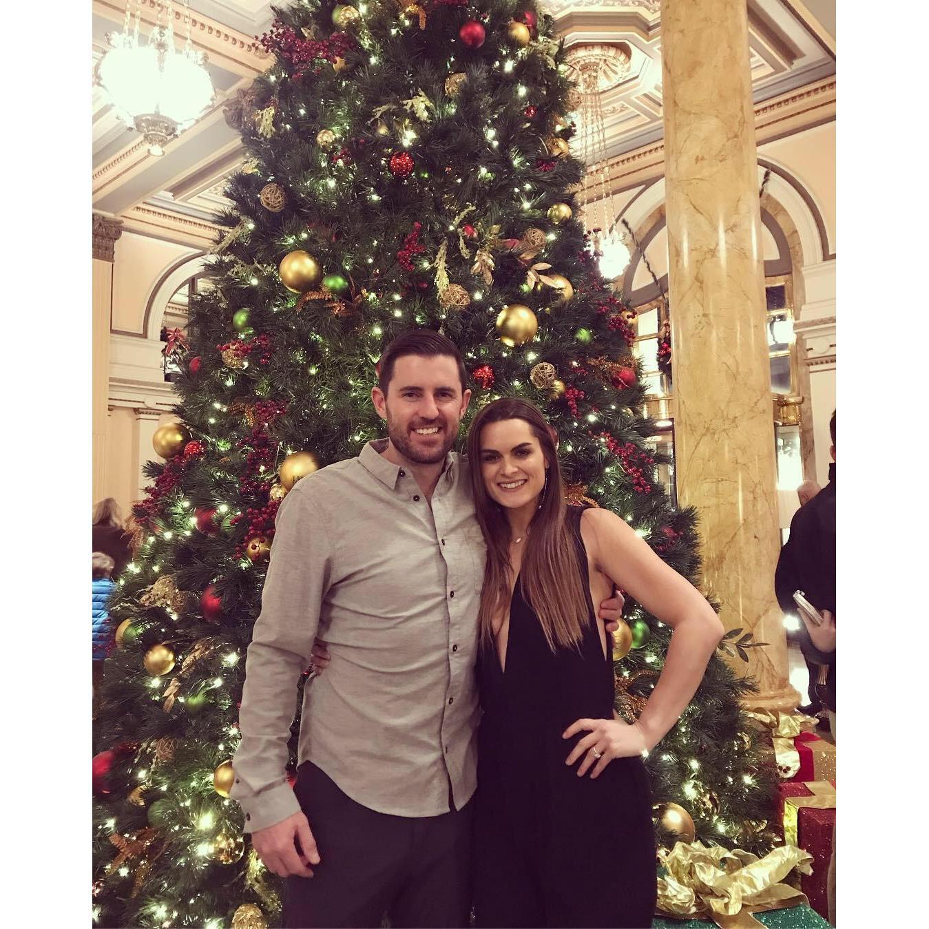 Celebrating our engagement at the Willard Hotel in DC!