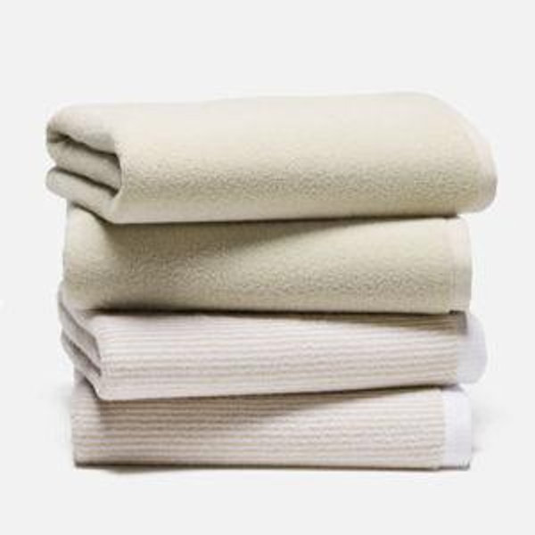 Plush Turkish Cotton Set of 4 Bath Towel Bundle - Pebble and Striped Pebble