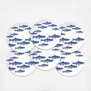 School of Fish Canape Plate, Set of 6