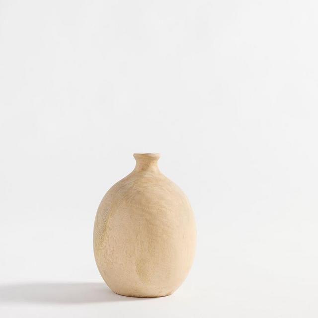 Mango Wood Bulb Vase, Natural