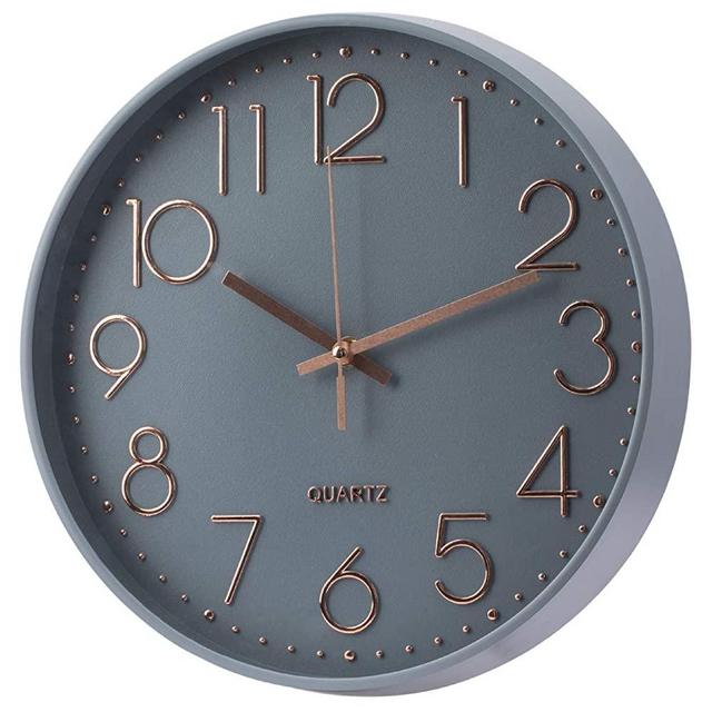 Wall Clock Battery Operated Silent Non-Ticking Wall Clock 12 Inch Modern Quartz Design Decorative Indoor Kitchen Office