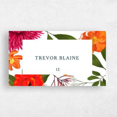 Red Wedding Place Card - Blossom