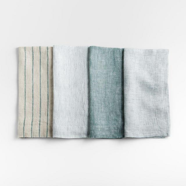 Suits Pine Green Linen Napkins, Set of 4