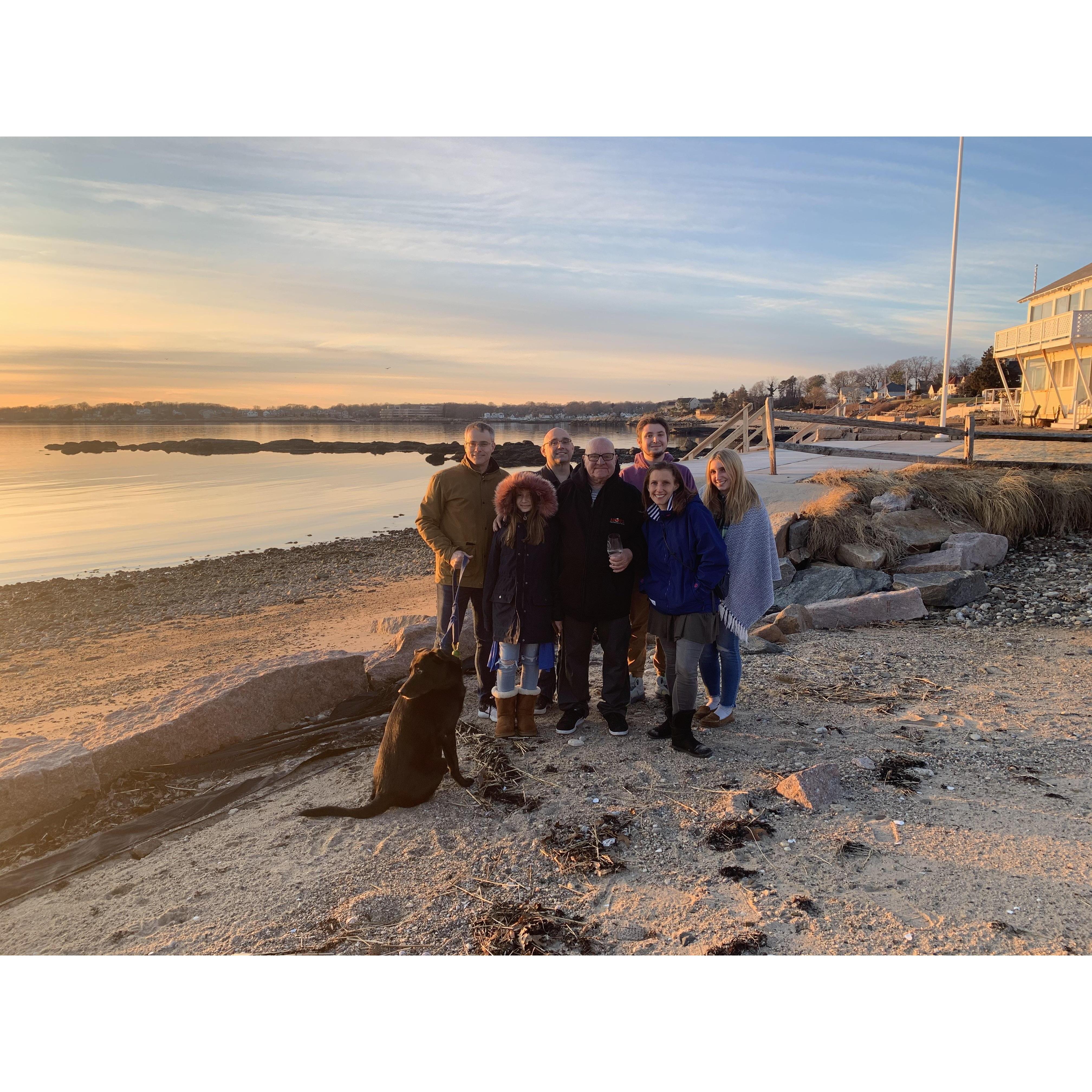 Christmas Eve sunset at - Sunset Beach around the corner from our home in Branford
