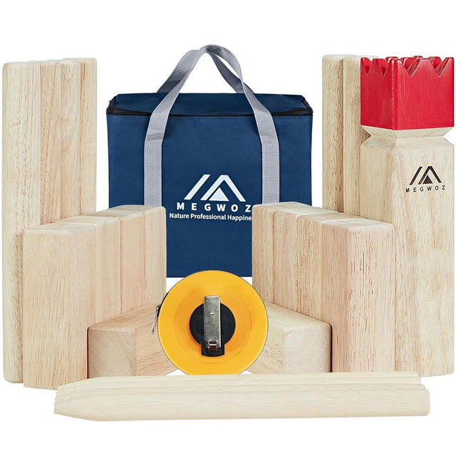 Megwoz Kubb Yard Game Set, Kubb Game Set for Yard/Outdoor/Beach/Lawn, Tossing Game with Carrying Case & Tape Measure for Adults and Kids