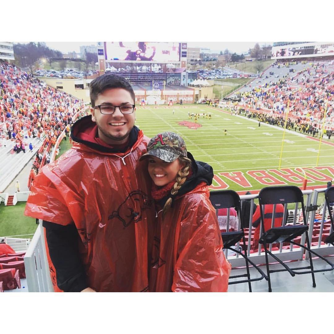 Drew took Paige to her first Razorback game