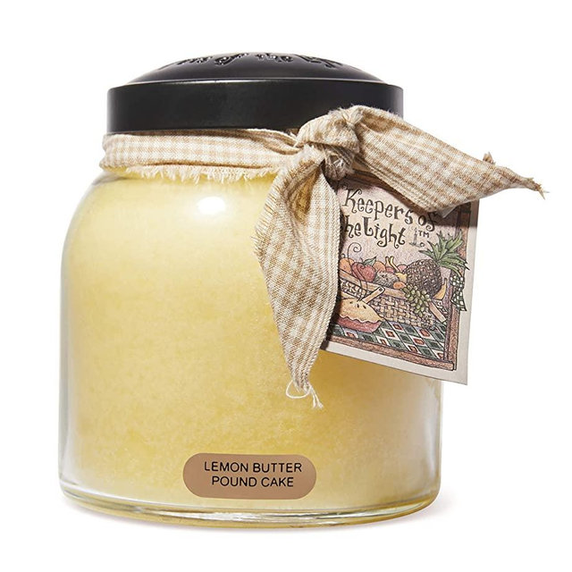 A Cheerful Giver — Lemon Butter Pound Cake - 34oz Papa Scented Candle Jar with Lid - Keepers of the Light - 155 Hours of Burn Time, Gift for Women, Yellow