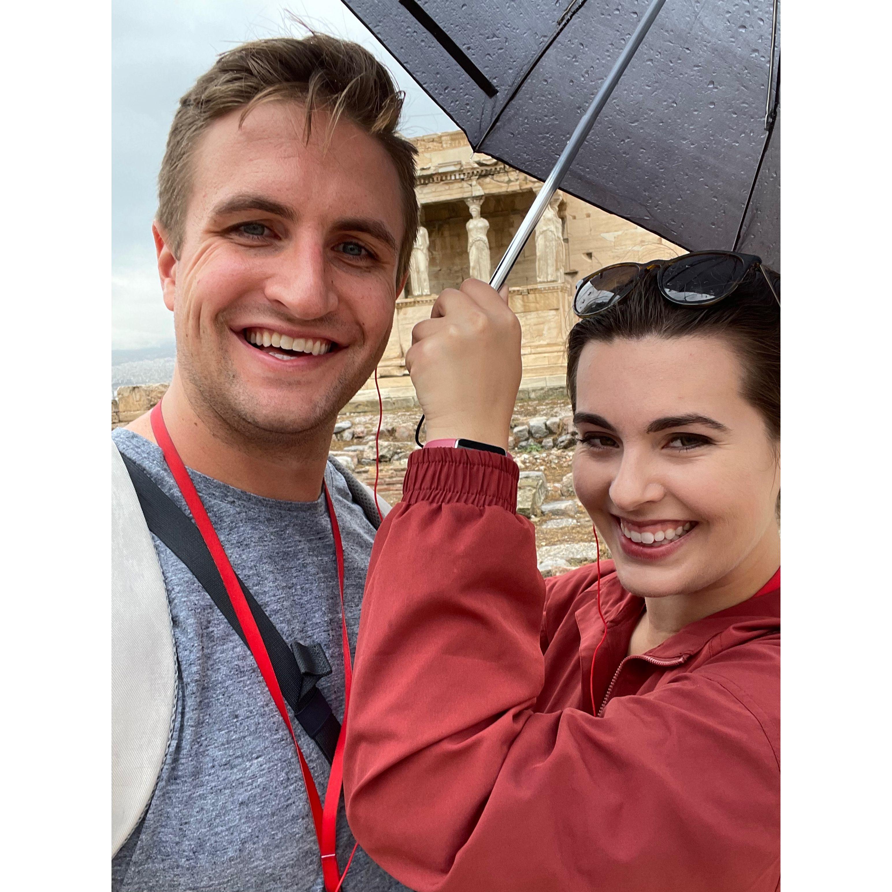 Catching Greece's historic rainfall at the Parthenon