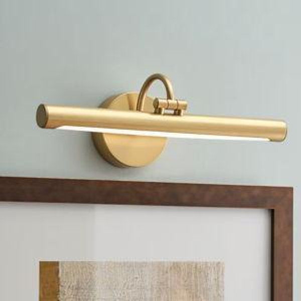 allen + roth Prichard Brushed Gold LED Battery Picture Light