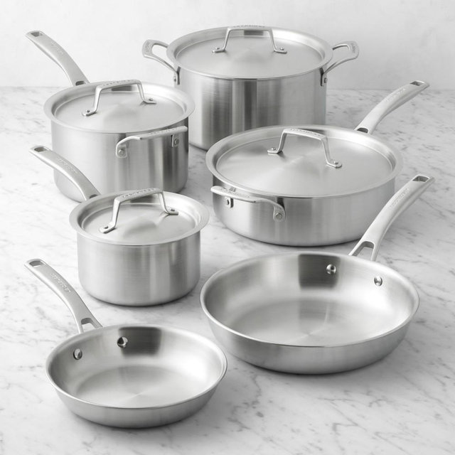 Le Creuset Essential Stainless-Steel 10-Piece Cookware Set