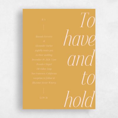 Harvest Gold, Orange Wedding Invitation - Mycenae Classic