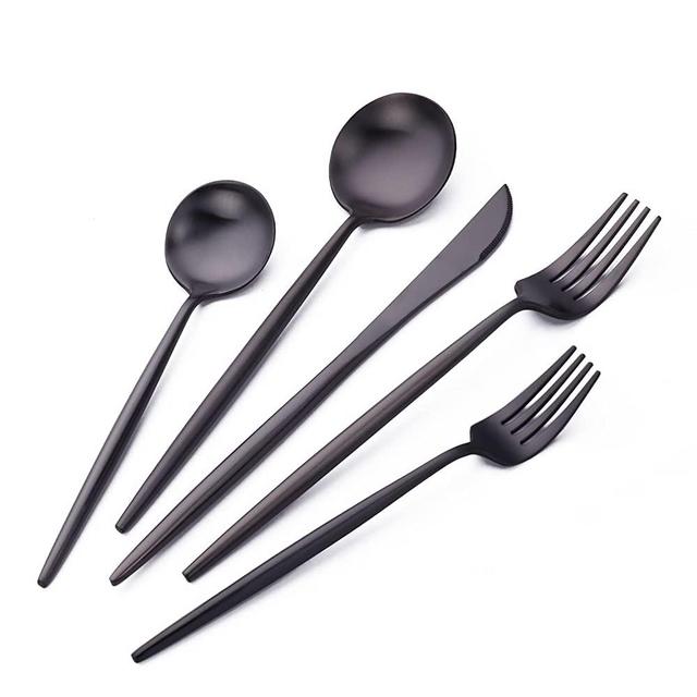 20-Piece Silverware Set,Flatware Set, Black Silverware Stainless Steel Tableware Cutlery Set for 4,Dishwasher-Safe