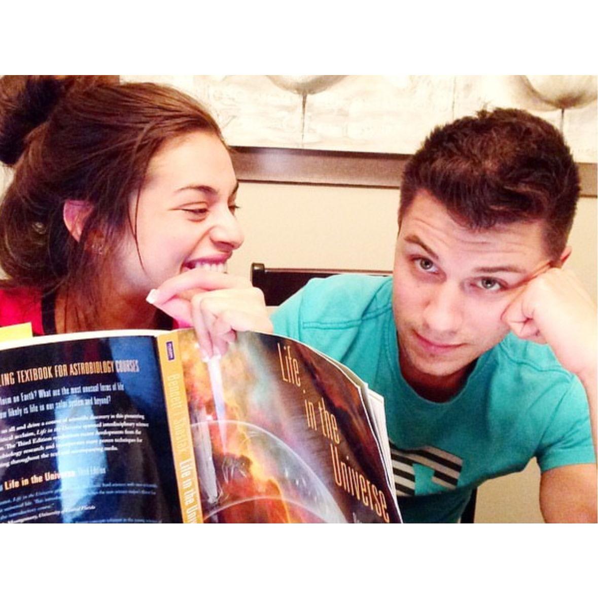 Mike helping Melissa pass Astronomy in University.