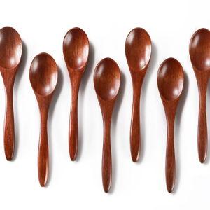 Hefild 7 Pcs Small Wooden Spoons, 5.8 inch Honey Spoons for Tea, Hardwood Wooden Honey Teaspoon for Coffee, Little Tiny Wood Spoons, Bamboo Table Spoon for Stirring, Wooden Spoons for Utensils Set