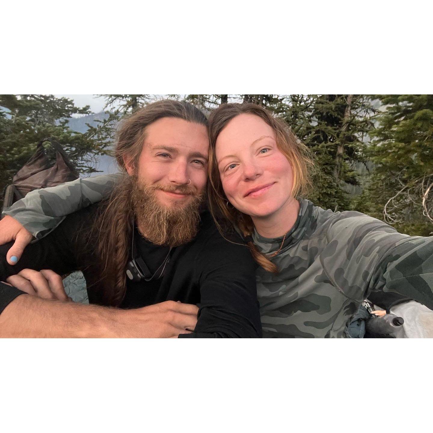 Our last night on the PCT. Wildfire smoke had engulfed the area and we woke up with sore throats.