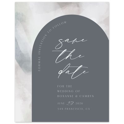 Midnight Gray, Grey Wedding Digital Save the Date - Coleridge Portrait