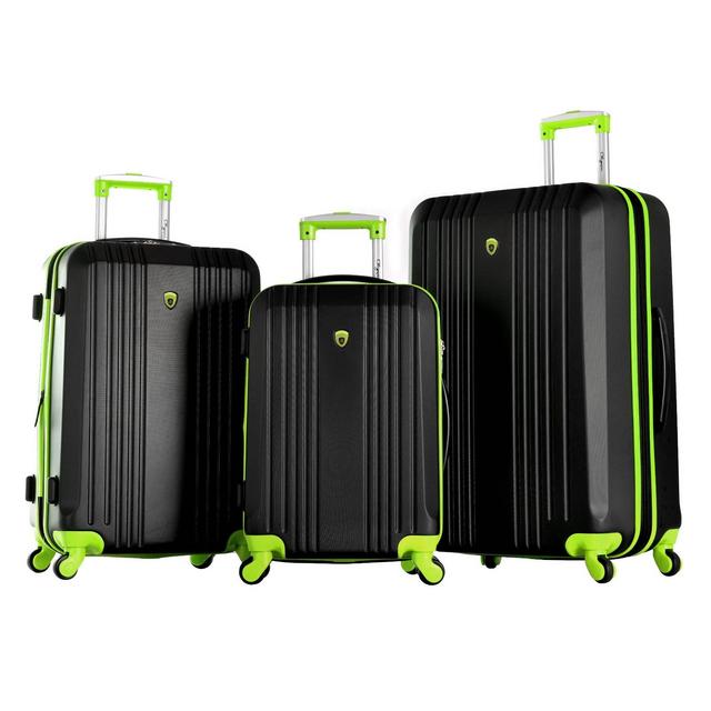 Olympia USA Apache II 3pc Luggage Set - Black/Lime