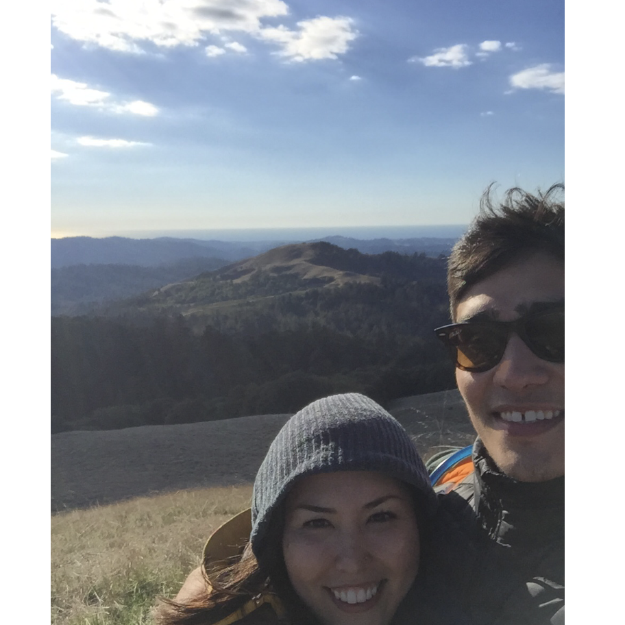 One thing we have always bonded over is our love of hiking and the outdoors. Us at Russian ridge in 2015. We promise you won’t ever regret camping with us!