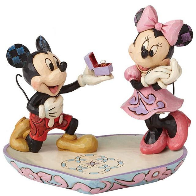 Enesco Disney Traditions by Jim Shore Mickey and Minnie Mouse a Magical Moment Ring Dish Figurine, 5.125 Inch, Multicolor