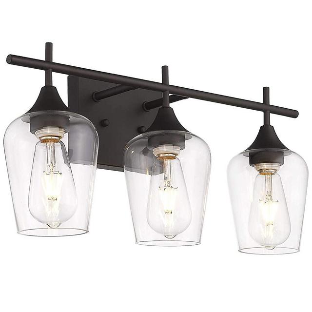 Osimir Bathroom Light Fixtures, 21 inch Farmhouse Bathroom Vanity Lights Over Mirror, Dark Bronze Bath Wall Light, WL9167-3A
