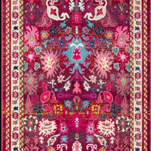 Washable Berry Fleur Rug
