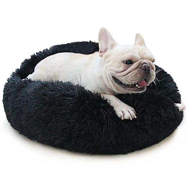 Small Dog Bed Calming Dogs Bed for Small Medium Large Dogs Anti-Anxiety Puppy Bed Machine Washable Warming Cozy Soft Pet Round Bed Fits up to 10-100 lbs