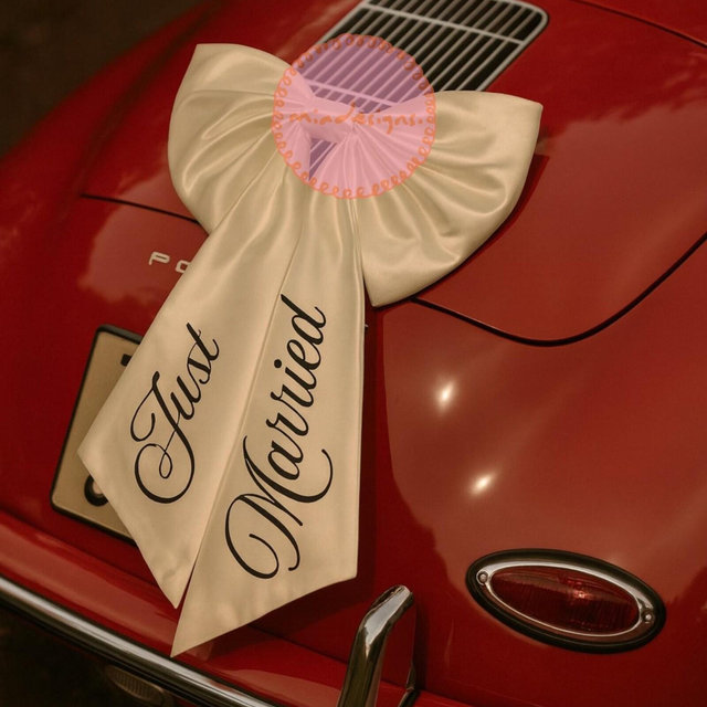 Personalized car bow – Wedding decoration / car ribbon – Custom party accessory