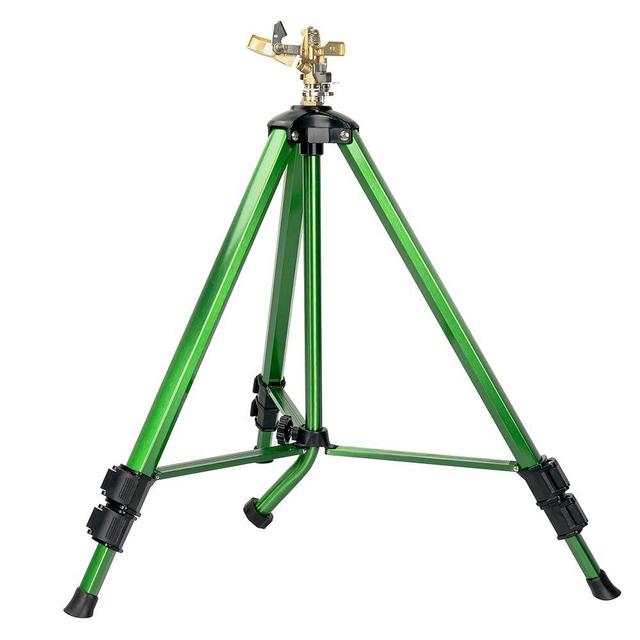Wexo Palindrog Impact Sprinkler on Tripod Base, Heavy Duty Adjustable Zinc Sprinkler Head for Lawn Yard Garden, 360 Degree Large Area Irrigation, 3/4" Connector Extension Legs Flip Locks