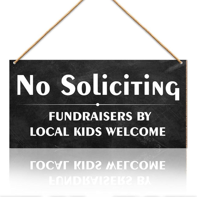 No Soliciting Decor for House Front Door, No Soliciting Sign for Home, Unwelcome No Solicitors Sign for Entryway, Housewarming Gifts for New House Home, Fundraisers by Local Kids Welcome
