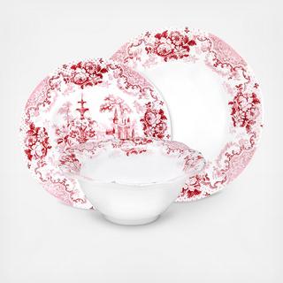 Cambridge Rose 12-Piece Melamine Dinnerware Set, Service for 4