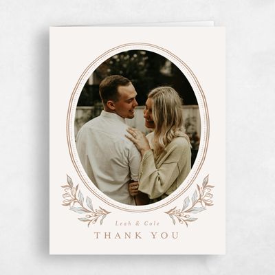 Beige Portrait Wedding Thank You - Heliconia Photo