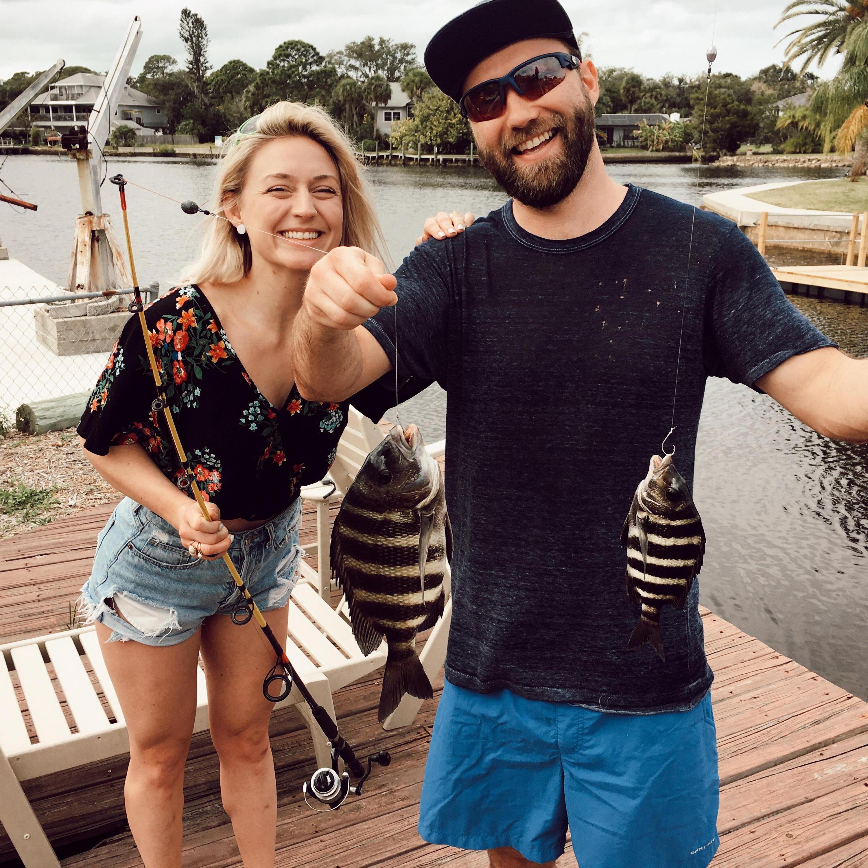 Fishing in Florida the day after Christmas. Kera caught the bigger fish :)