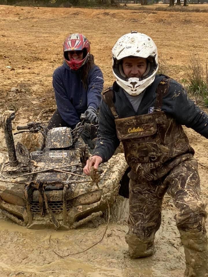 They got stuck many times, haha! Lots of mud.