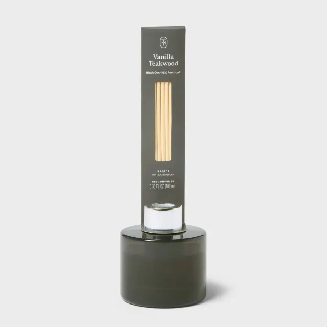 100ml Vanilla Teakwood Reed Diffuser Gray - Threshold™