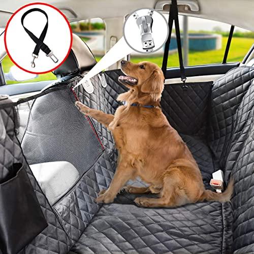 Vailge Dog Seat Cover for Back Seat, 100% Waterproof Dog Car Seat Covers with Mesh Window, Scratch Prevent Antinslip Dog Car Hammock, Car Seat Covers for Dogs, Dog Backseat Cover for Cars