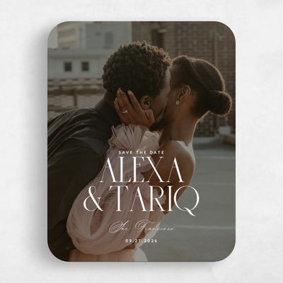 White Rounded Wedding Save the Date - Seibel Photo