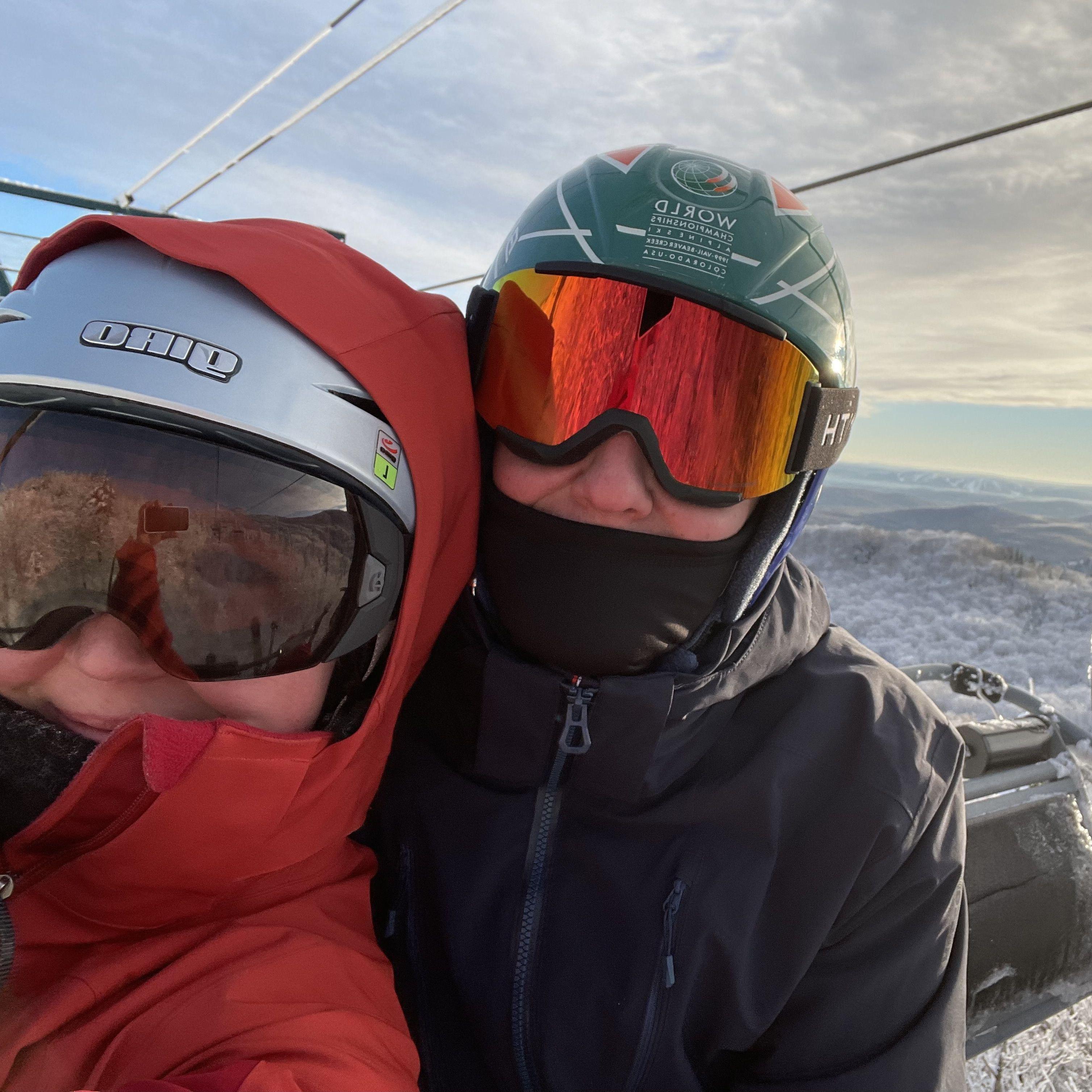 Rowan lived in VT for college and a year after, and Ben moved in for the last two years of that. One great weekend trip was Mont Tremblant skiing.