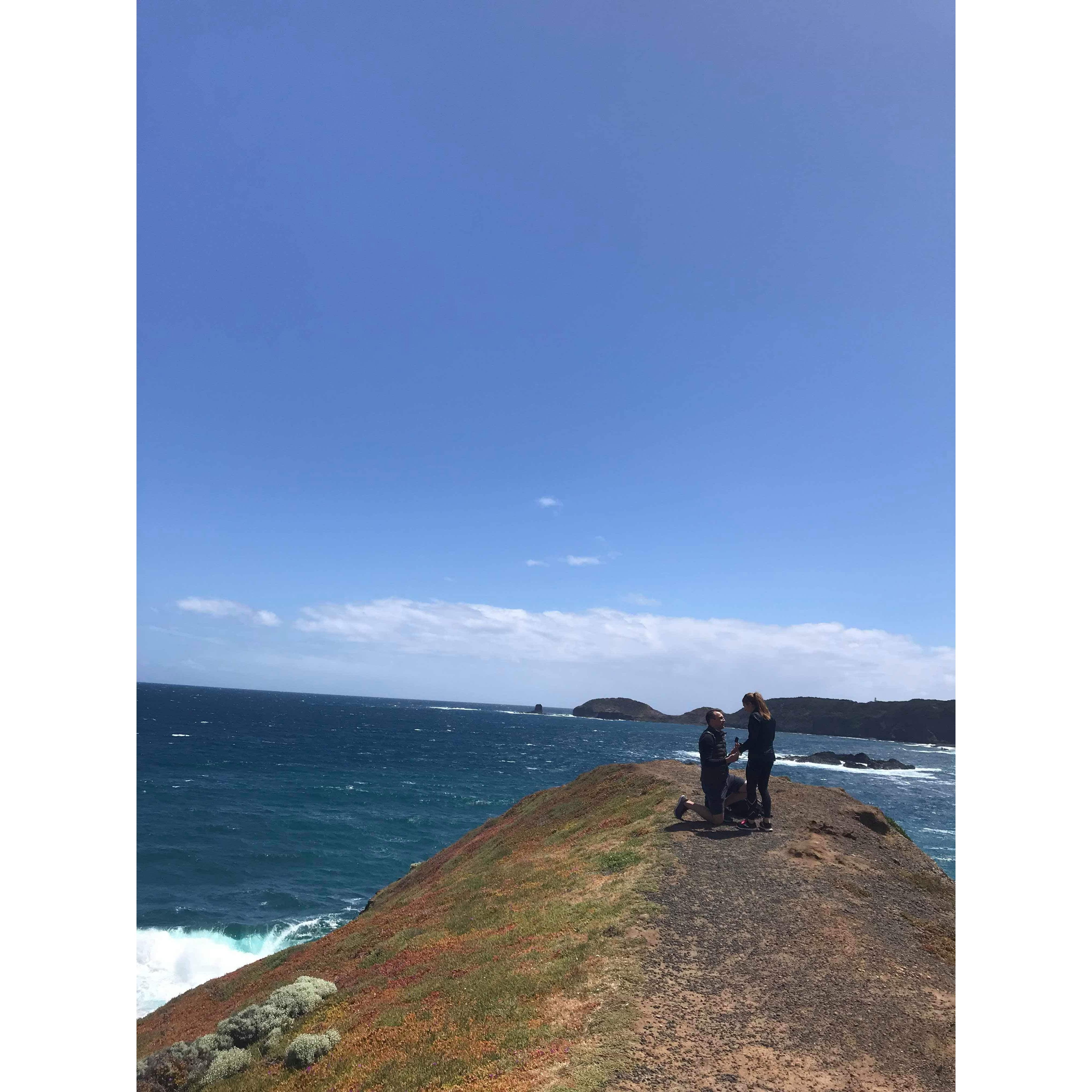 When Simon proposed - he'd secretly asked a stranger right beforehand to capture the moment.