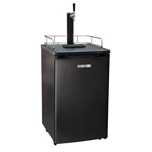 HomeCraft BK49BS Black Stainless Steel Full-Size Kegerator Draft Beer Dispenser & Beer Cooler, Spring-Loaded Tap Dispenser, Holds 1/6, 1/4, 1/2 Barrels, 2.5-Pound CO2 Tank, Single Meter Regulator