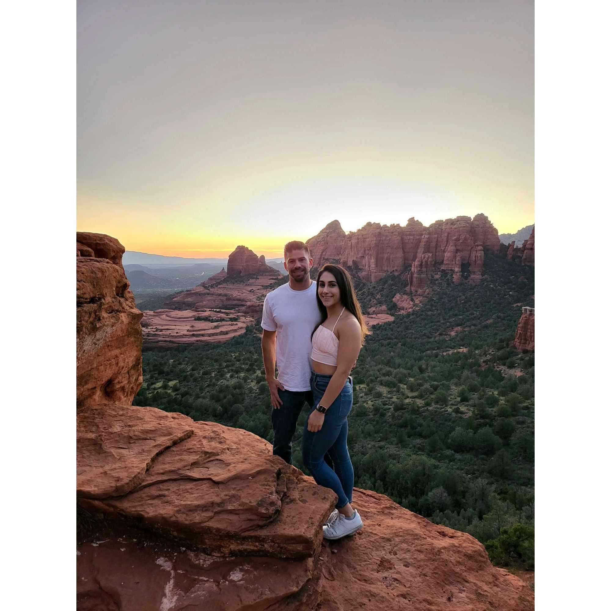 Our first trip together to Sedona. Rick almost made Donya sick driving up the bumpy mountain, but the view made it worth it
