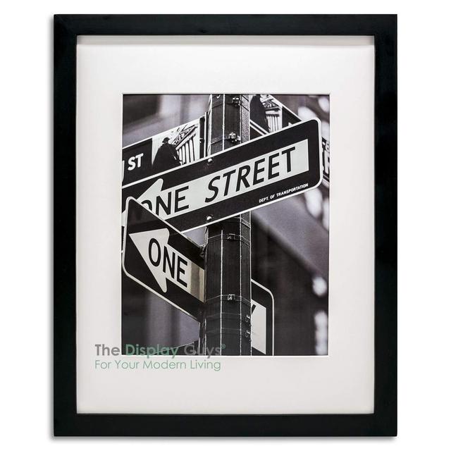 The Display Guys Solid Pine Wood 20x24 Picture Frames w. Tempered Glass matted to 16x20 (Black)