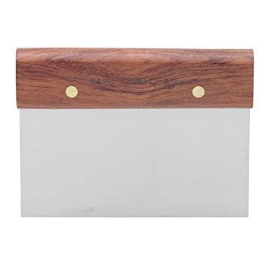 Dexter-Russell 60123 Walnut Dough Scraper, Stainless Steel, 6-by-3-Inch, 6-by-3