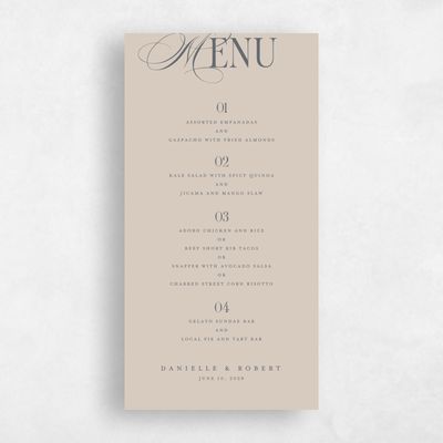 Canvas Tan, Brown Wedding Menu - Nevis
