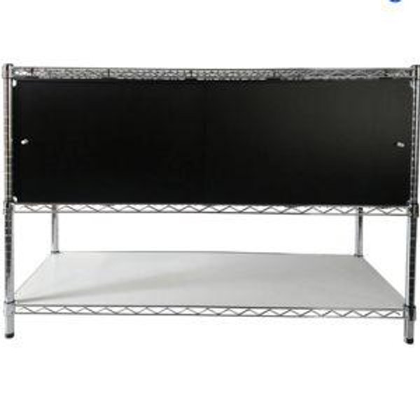 18x48x13 Sliding Door Shelving Enclosures - Black, 18"d x 48"w x 13"h