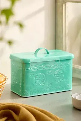 Patterned Enamel Kitchen Storage Canister, Small